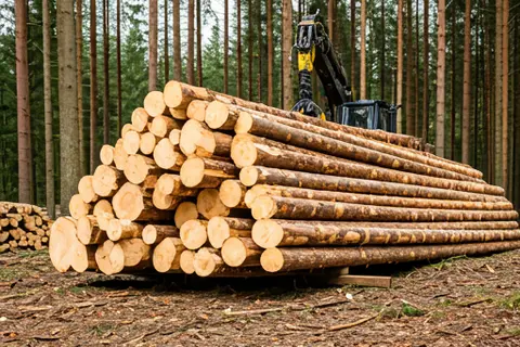 Logging operation in a managed sustainable forest