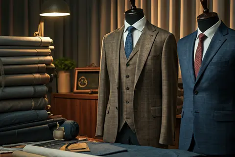 Bespoke tailor atelier with fabrics - Custom tailoring and dressmaking