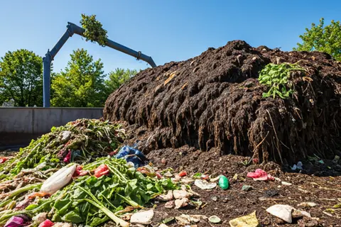 Composting facility processing organic waste - Biological waste treatment